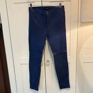J Brand Blue Lamb Leather Skinny pants